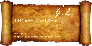 Jéger Lucián névjegykártya