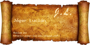 Jéger Lucián névjegykártya